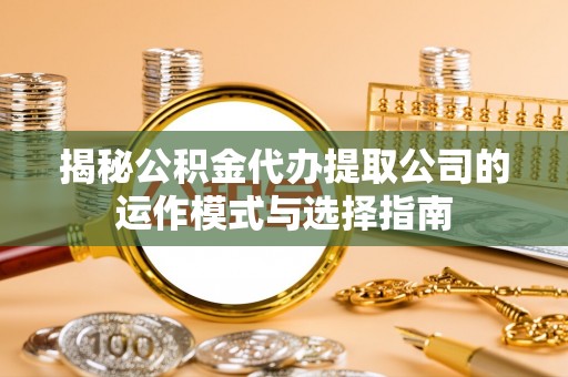 全南揭秘公积金代办提取公司的运作模式与选择指南